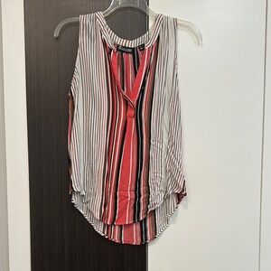 Striped Sleeveless Top - Red and Black